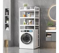 Estante de metal Stadig Stroage de 3 niveles sobre el Washig Machie/WC, estante grande para lavadora, secadora, organizador de baño, estante de sala de lavandería, color blanco, tamaño único