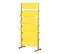 Estante de Muestra de baldosas comerciales Multicapa, Expositor Vertical de Metal para Comercio minorista y artesanía, Vitrina de Paneles de Madera, Amarillo, 146 x 67 x 35 cm, Ideal para ti