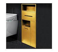 Estante de nicho de ducha de acero inoxidable, almacenamiento integrado impermeable para champú, artículos de tocador y papel higiénico, elegante organizador de alcohol para baño, cocina y sala de