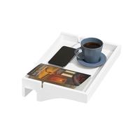 Estante de noche de bambú moderno mesilla de noche flotante ajustable para habitaciones pequeñas 36 x 8 x 25 cm blanco nkd01-w sobuy