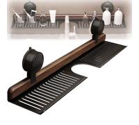 Estante De Nogal Con Ventosa Para Baño Y Cocina, Estantes Extraíbles Con Ventosa Para Ducha, Estante De Pared Para Fregadero Sobre Grifo (Nuez Negra,80cm/31.4in)
