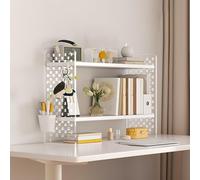 Estante de oficina de alta capacidad, ajustable, estante de escritorio compacto para el hogar y la oficina, color blanco, 60 x 20 x 36 cm, perfecto para dormitorios y espacios de trabajo