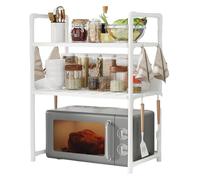 Estante De Panaderos De Cocina - Encimera De Soporte De Microondas | Estante De Almacenamiento De Utilidad Con Ganchos, Estantes De Cocina Organizador De Encimera, Estante De Almacenamiento De