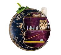 Estante De Pantalla Moon - Estante De Esquina De Madera, Organizador De Pared Flotante | Soporte De Almacenamiento Decorativo Creativo Duradero, Para Piedras Preciosas, Velas, Artesanía, Decoración Es