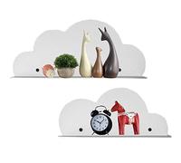 Estante de pared abierto, 2 juegos, estante de pared flotante para dormitorio, estante de pared en forma de nube, estante de metal decorativo de pared para sala de estar, estante de almacenamiento