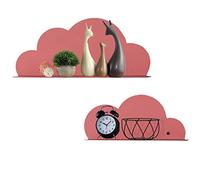 Estante de pared abierto, 2 juegos, estante de pared flotante para dormitorio, estante de pared en forma de nube, estante de metal decorativo de pared para sala de estar, estante de almacenamiento