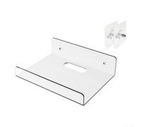 Estante de pared acrílico para sala de estar, baño, almacenamiento de cocina, diseño sin perforaciones, no se necesitan agujeros en paredes lisas, paquete de 2 (10 x 10 x 4 cm)