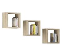 Estante de pared akord k25 roble sonoma 25 cm frente en color roble sonoma 3 estantes 25x15x25 cm
