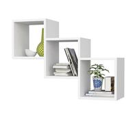 Estante de pared akord star blanco 78 cm, conjunto de 3 estantes 78x20x55 cm