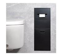 Estante de pared de acero inoxidable con cubo de basura integrado, solución de almacenamiento que ahorra espacio para baño, cocina, sala de estar, dormitorio
