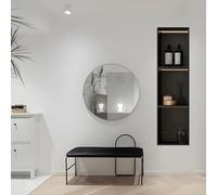 Estante de pared de acero inoxidable, impermeable, empotrable, con luz LED, para baño y cocina, diseño moderno para espacios organizados, no necesita azulejos