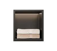 Estante de pared de baño de acero inoxidable impermeable, organizador empotrado duradero para un hogar elegante, solución de almacenamiento de hotel y apartamento