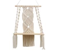 Estante de pared de - Cuerda de algodón 30x50cm Hecho a mano Boho Shelf | Organizador decorativo para plantas, marcos de fotos, libros, revistas | Hogar, hotel, habitación infantil, decoración