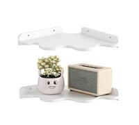 Estante De Pared De Esquina Flotante - Estante Organizador De Nube Blanca De 2 Piezas, Exhibición Decorativa Curva, Solución De Almacenamiento Que Ahorra Espacio | Decoración Moderna Del Hogar Para Do