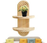 Estante de Pared de Madera, estantes Bohemios, estantes flotantes de Madera Bohemia, Estante de baño Bôho, Soporte de exhibición Vintage, Soporte de Vela para, Armario, tocador, estanterías