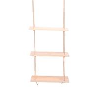 Estante de Pared de Madera, Estantes Flotantes Rústicos para Dormitorio, Baño, Organizador de Cocina con Cuerda, Fácil Instalación, Capacidad para 3 Paquetes de Estantes para Colgar en la