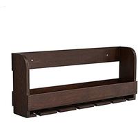 Estante de pared de madera maciza para botellas de vino, estante de pared para el hogar, sala de estar, estante creativo para botellas de vino B