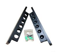 Estante de pared de madera para seis piscinas o billar con diseño de ranura empotrada para minimizar el movimiento durante la instalación en la pared (negro)
