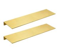 Estante de pared de metal, estante de pared de metal de 2 piezas, caddie de ducha de oro cepillado de 16x5 pulgadas, pantalla anti-corrosión para dormitorio, sala de estar, baño, oficina, tienda