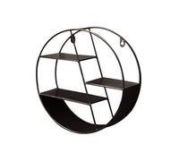 Estante de pared : estantes flotantes de metal, organizador circular decorativo, estante de almacenamiento moderno para dormitorio, sala de estar, baño | Amplia aplicación Decoración elegante E
