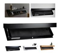 Estante de pared flotante oculto con compartimento oculto. Almacenamiento secreto para sala de estar, dormitorio y oficina. Elegante solución de decoración negra