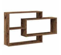 vidaXL Estantería de pared flotante Madera de ingeniería envejecida 3 estantes 104x20x58,5 cm