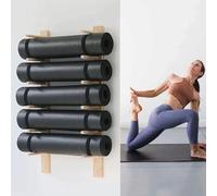 Estante de pared for esterilla de yoga con rodillo de espuma, organizador y almacenamiento de equipos de yoga multicapa(6)