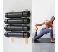 Estante de pared for esterilla de yoga con rodillo de espuma, organizador y almacenamiento de equipos de yoga multicapa(4)