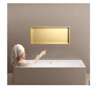 Estante de pared impermeable para baño, empotrable de acero inoxidable para ducha e inodoro, no necesita azulejos, gran capacidad, fácil instalación horizontal