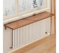 Estante de pared marrón para fotos y decoración, ahorra espacio sobre el radiador, antipolvo y resistente al humo, 140 x 30 cm, perfecto para sala de estar, cocina y almacenamiento de estudio