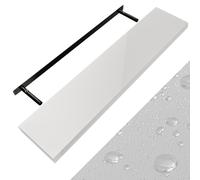 Estante de pared MDF blanco brillante 110cm soporte fijación