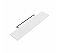 Estante de pared MDF blanco brillante 50cm soporte fijación
