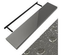 Estante de pared MDF gris brillante 110cm soporte fijación