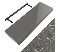 Estante de pared MDF gris brillante 70cm soporte fijación