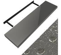 Estante de pared MDF gris brillante 90cm soporte fijación