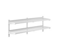 Estante de pared metálico - 2 baldas - 40 x 160 cm | Royal Catering