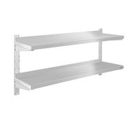Estante de pared metálico - 2 compartimientos - 120 cm | Royal Catering