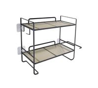 Estante de pared multifuncional para baño, 2 niveles, orga, para artículos de tocador, instalación rápida, esencial para almacenamiento de baño, solución de estante de inodoro