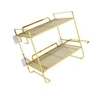 Estante de pared multifuncional para baño de 2 niveles para artículos de tocador Orga de instalación rápida, solución esencial de almacenamiento de baño, perfecta para artículos esenciales de inodoro