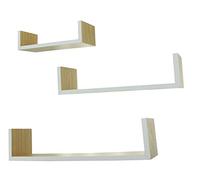 'Estante de pared "Natural de Madera Natural en el juego de 3