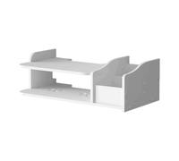 Estante de pared para ahorro de espacio para juego de diapositivas, exclusivo ventilado, doble rango, almacenamiento, negación, taladro, montaje, planificador, moderno, cubierta de teletrabajo