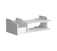 Estante de pared para ahorro de espacio para juego de diapositivas, exclusivo ventilado, doble rango, almacenamiento, negación, taladro, montaje, planificador, moderno, cubierta de teletrabajo, dos