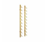 Estante de pared para baldosas, muestrario de cerámica de 10 niveles, soporte de madera para suelo, expositor para tiendas, muestrario de materiales de construcción (alto:140cm)(Gold,Slots:10cm)