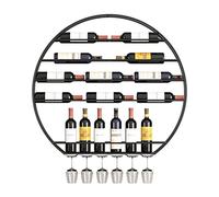 Estante de pared para botellas de vino y vidrio, moderno expositor para comedor o bar, elegante organizador de almacenamiento de vino, perfecto para decoración del hogar y entretenimiento