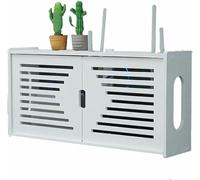 Estante de pared para enrutador de pared, madera y plástico, fácil de instalar, para enrutador WiFi y televisor, dimensiones: 48 x 12 x 28 cm