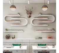 Estante de pared para esmalte de uñas, organizador de exhibición de metal para almacenamiento de salón, solución de montaje en pared para colgar