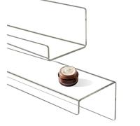 Estante De Pared Para Exhibición - 2 Piezas Repisa Flotante Acrílico Sin Taladro,Repisa De Pared Para Exhibición | Para Hogar Baño Dormitorio Sala Cocina Oficina Productos De Baño Libros Fotos