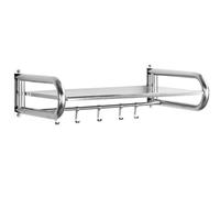 Estante de pared para horno microondas con gancho, estante de cocina que ahorra espacio para restaurante y hogar