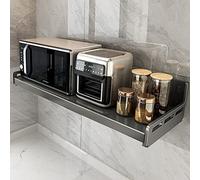 Estante de pared para microondas y horno eléctrico que ahorra espacio, organizador de estante de cocina resistente para una fácil instalación, se adapta a la mayoría de electrodomésticos, ideal para