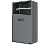 Estante de pared plegable de acero inoxidable para baño, soporte de cubo de basura que ahorra espacio para baño, solución de almacenamiento versátil y elegante